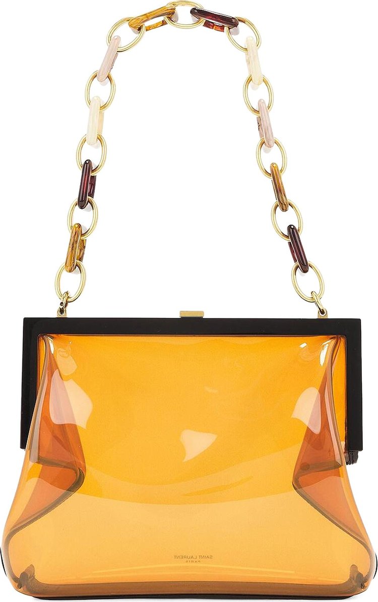 Saint Laurent Vinyl Shoulder Bag OrangeNeutralMulticolor