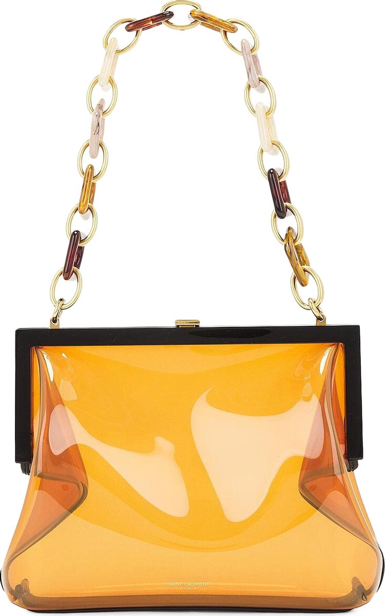 Saint Laurent Vinyl Shoulder Bag OrangeNeutralMulticolor