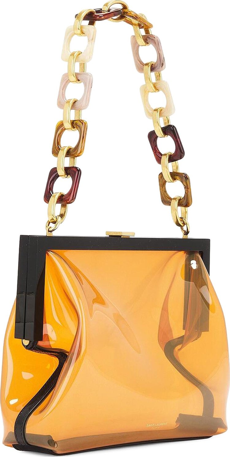 Saint Laurent Vinyl Shoulder Bag OrangeNeutralMulticolor