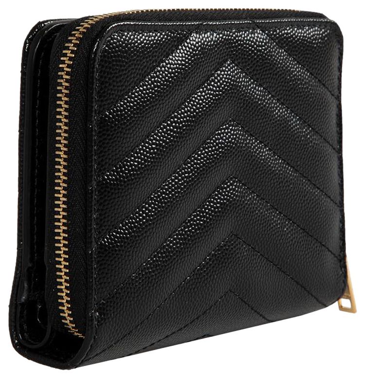 Saint Laurent Compact Zip Around Wallet Black