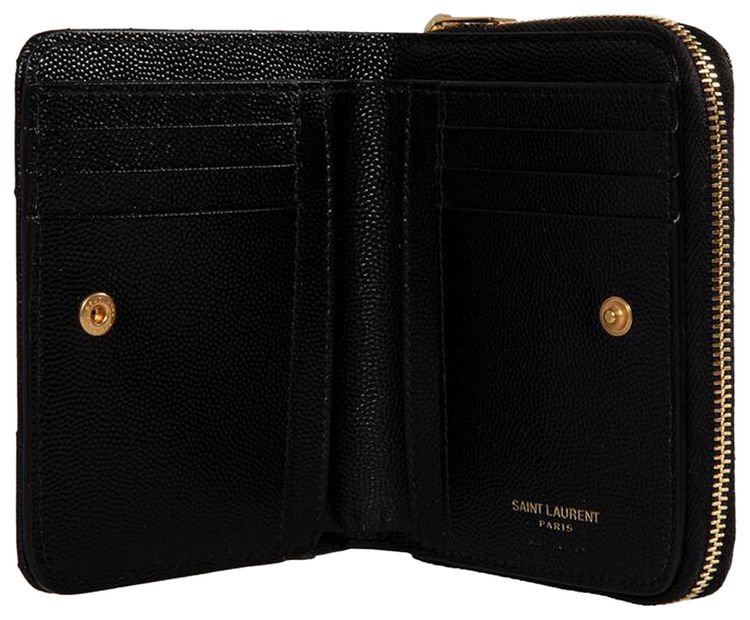 Saint Laurent Compact Zip Around Wallet Black