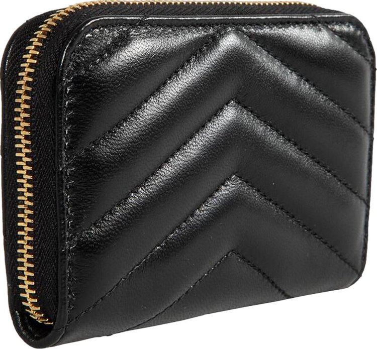 Saint Laurent Cassandre Matelasse Coin Card Wallet Black