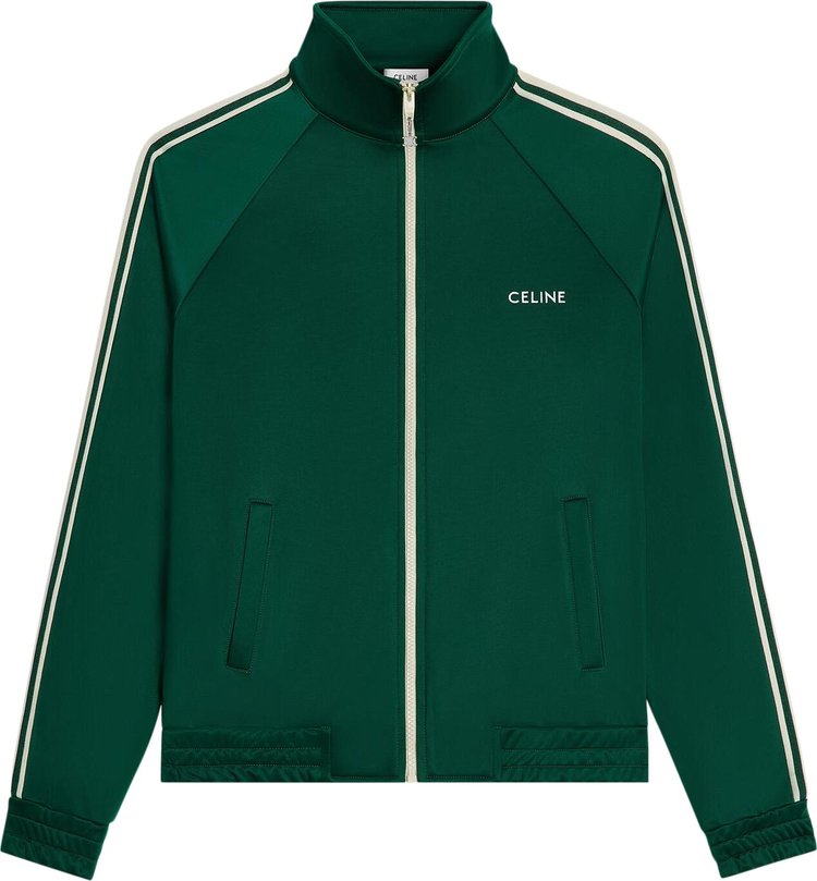 CELINE Track Jacket Vert BouteilleOff White