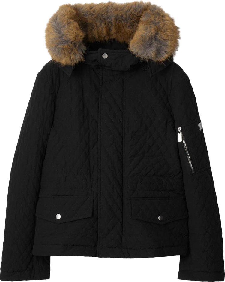 Burberry Short Quilted Nylon Jacket Black