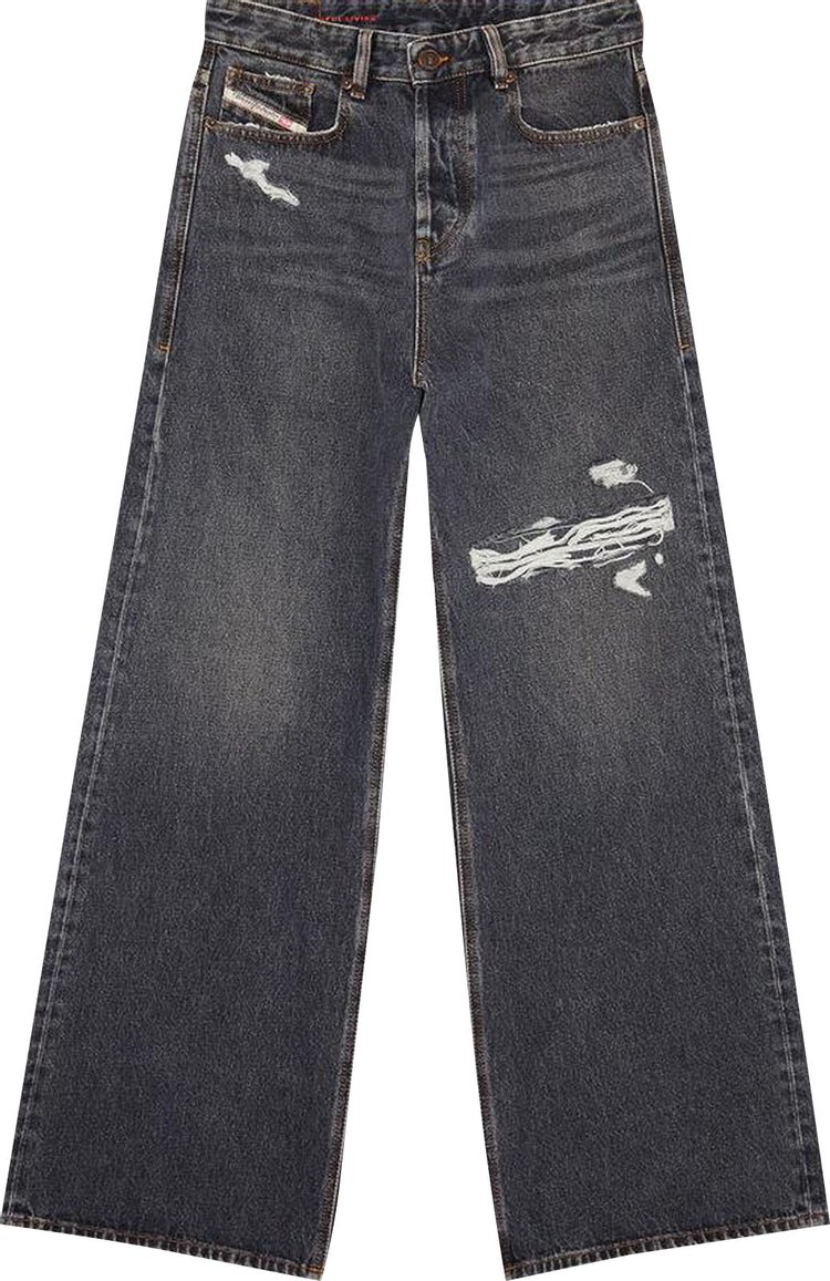 Diesel 1996 D Sire Low Rise Wide Leg Jeans Black