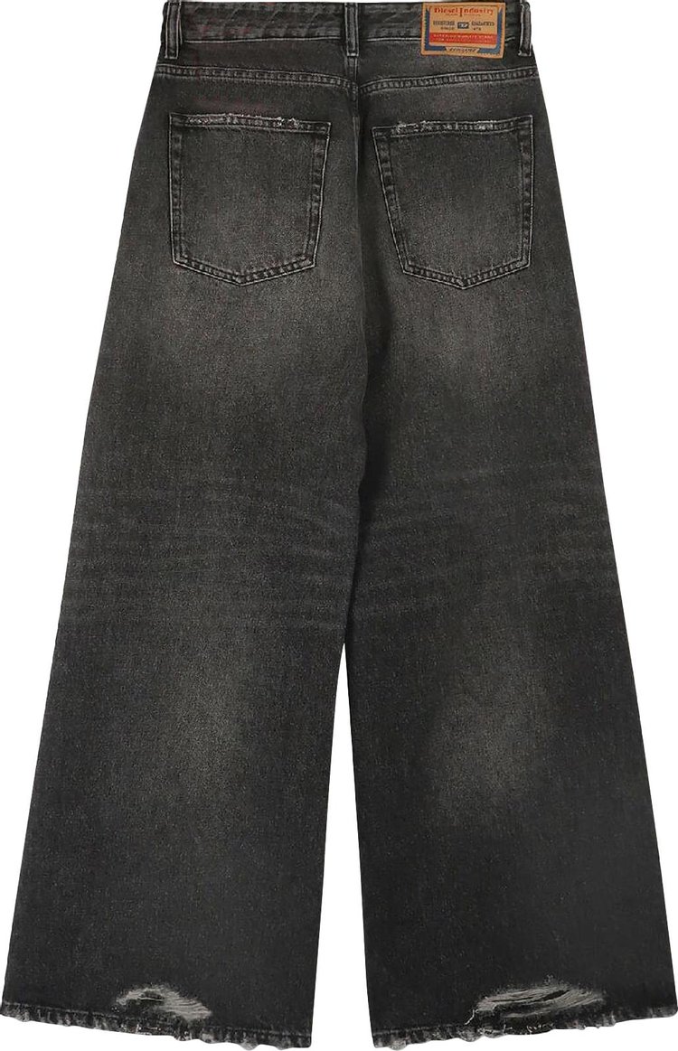 Diesel 1996 D Sire Mid Rise Wide Leg Jeans Black