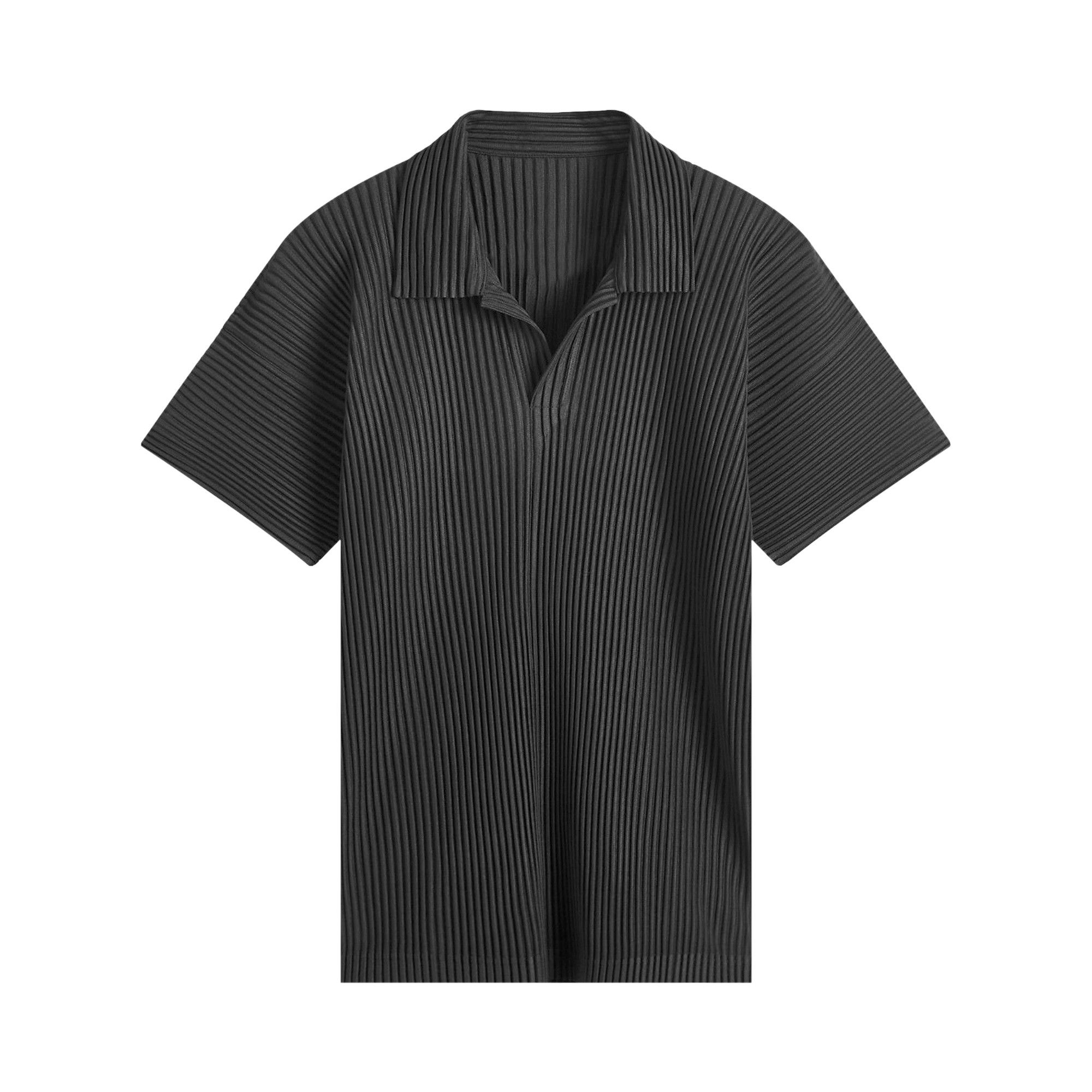 Buy Homme Plissé Issey Miyake Basic Polo Shirt 'Black