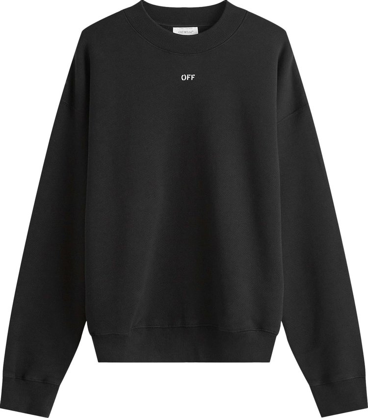 Off White Off Stamp Skate Crewneck Sweatshirt BlackWhite