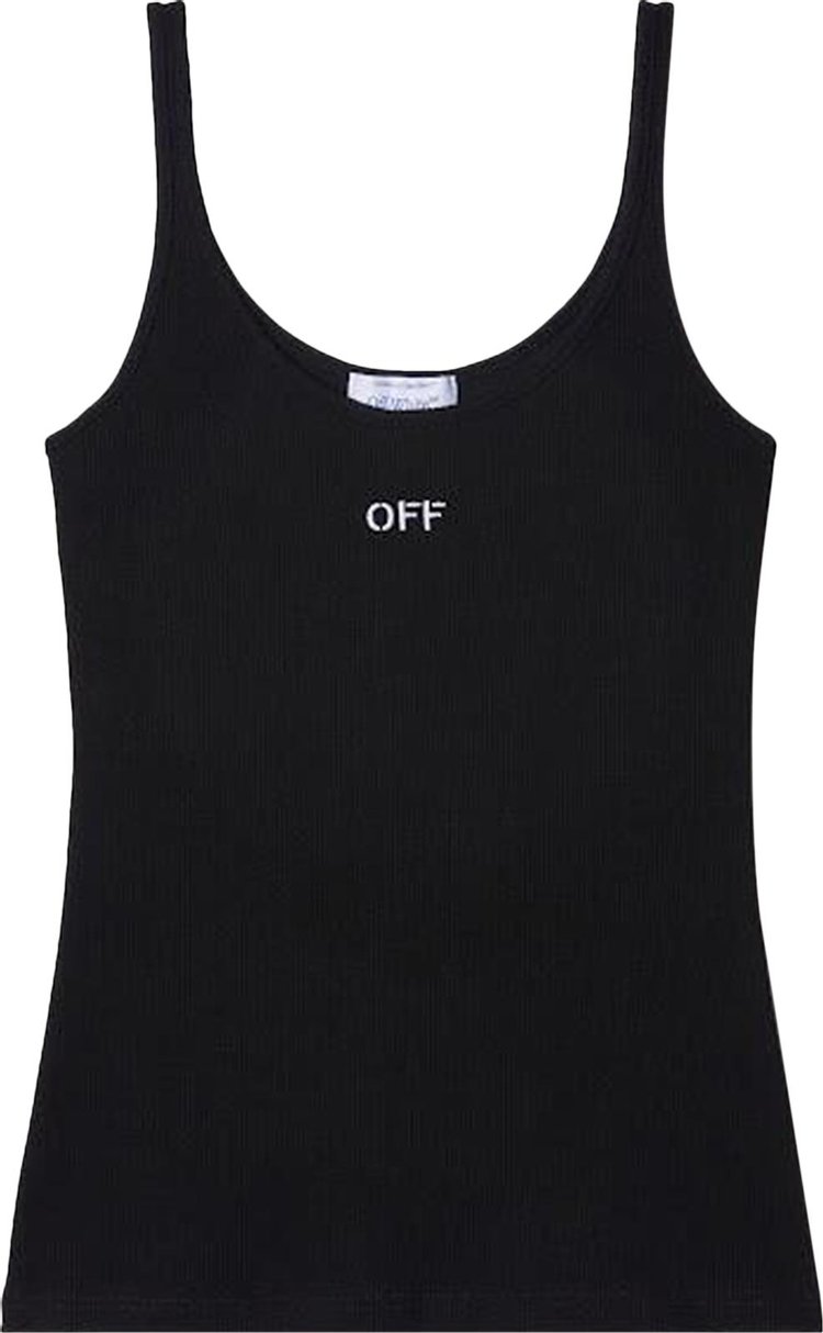 Off White Off Stamp Rib Tank Top BlackWhite