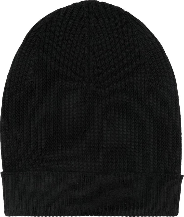 Rick Owens Cashmere Ribbed Beanie Black