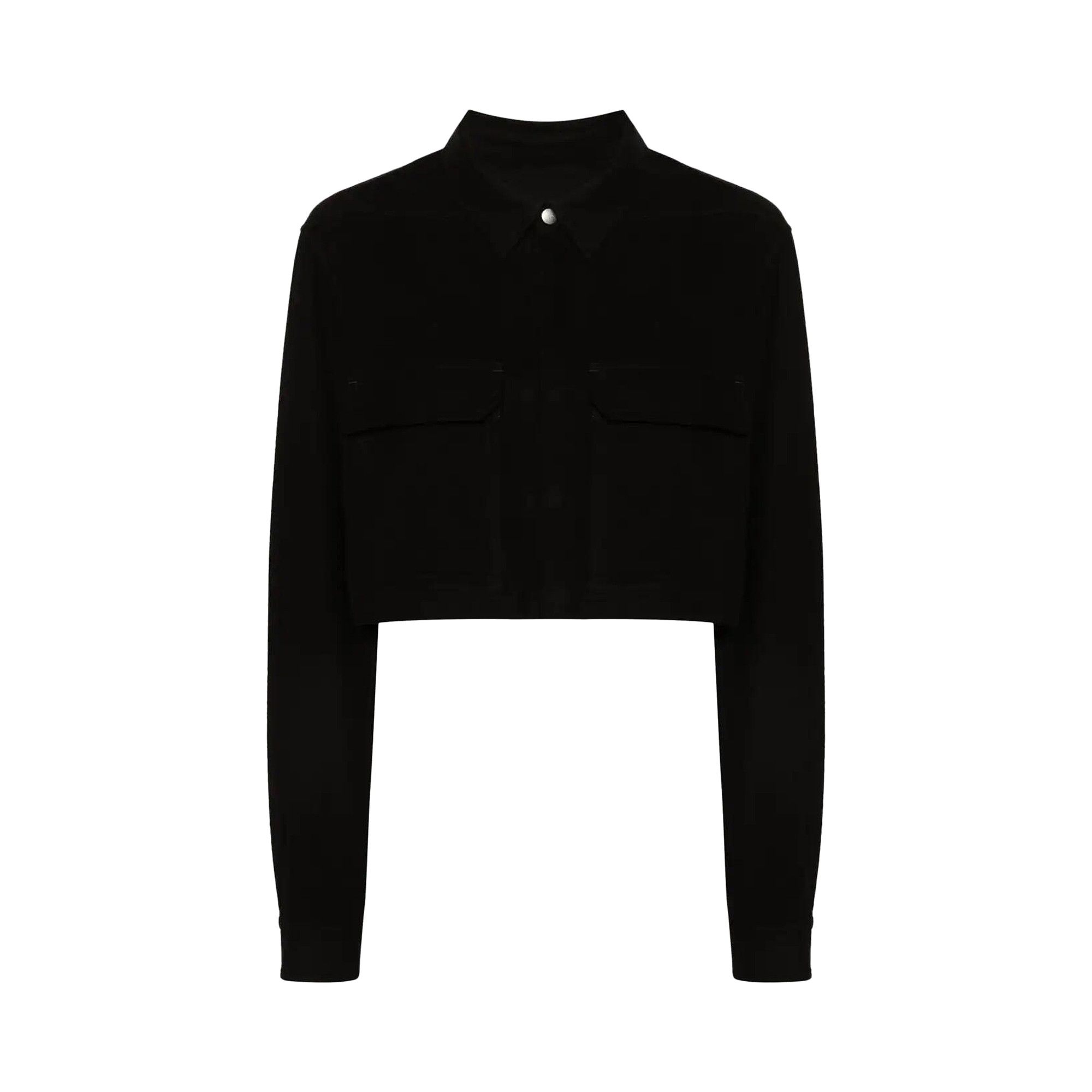(正規店出品)RICK OWENS WOMEN RP02D3245 FL CROPPED OUTERSHIRT Buy Rick Owens Cropped Outershirt 'Black' - RP02D3245 FL 09