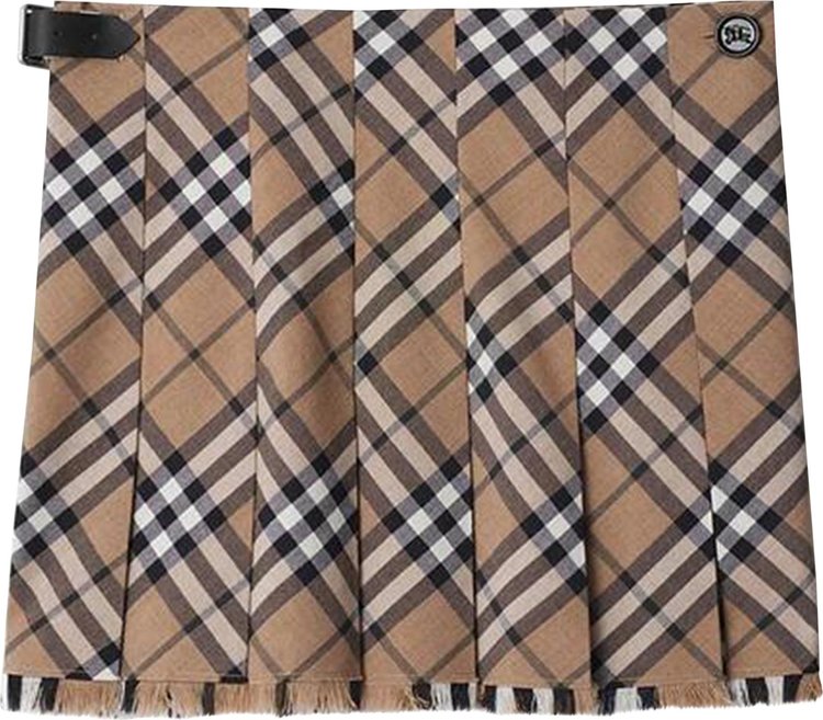 Burberry Checked Pleated Mini Skirt Linden