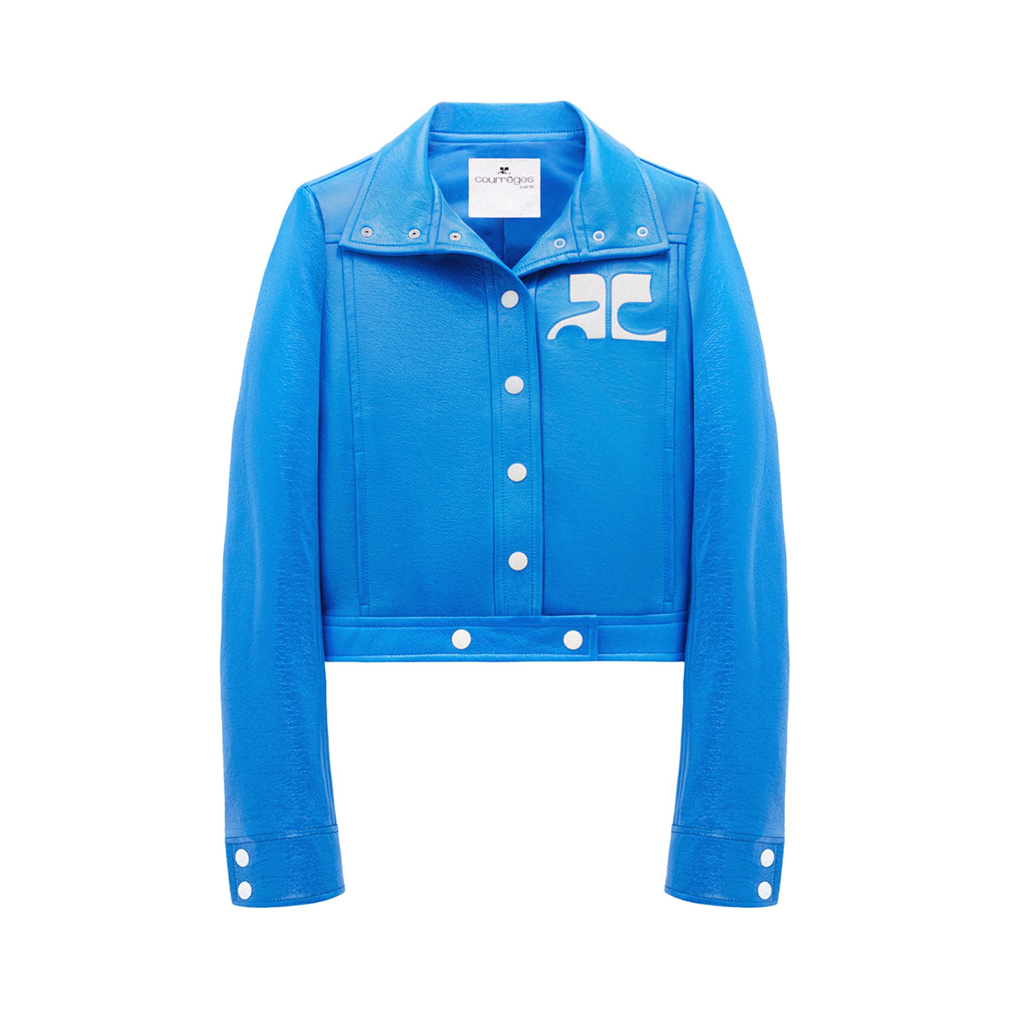 Buy Courreges Reedition Vinyl Jacket Blue PERCBL005VY00147050 GOAT CA
