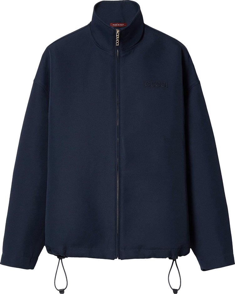 Gucci Acetate Gabardine Bomber Jacket Petroleum Blue