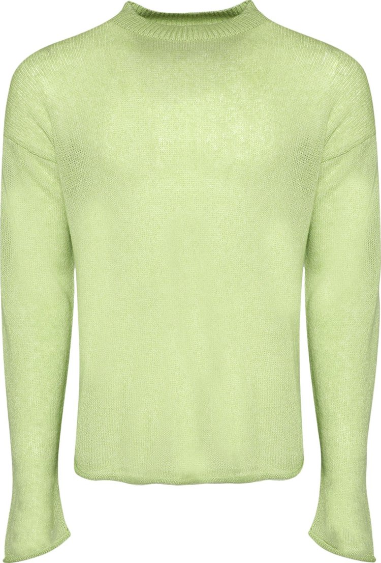 The Elder Statesman Nimbus Slouchy Crew Wasabi