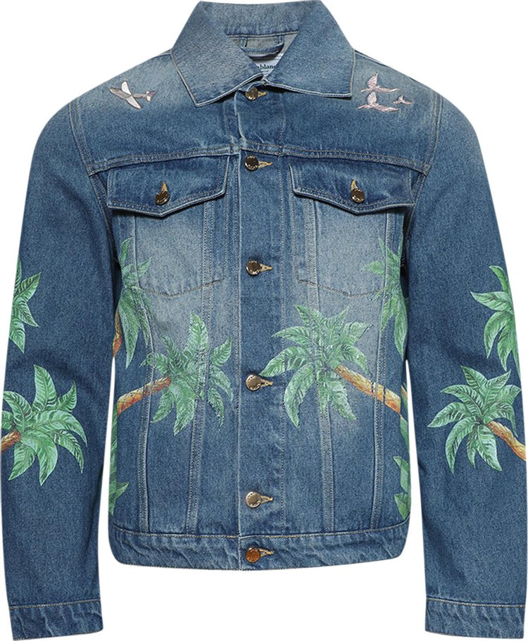 Casablanca Printed And Embroidered Denim Jacket Casablanca Tennis Club