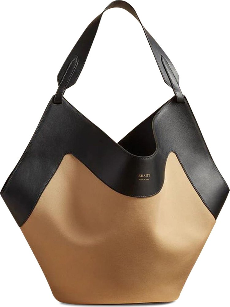 Khaite Lotus Medium Canvas Tote BlackHoney