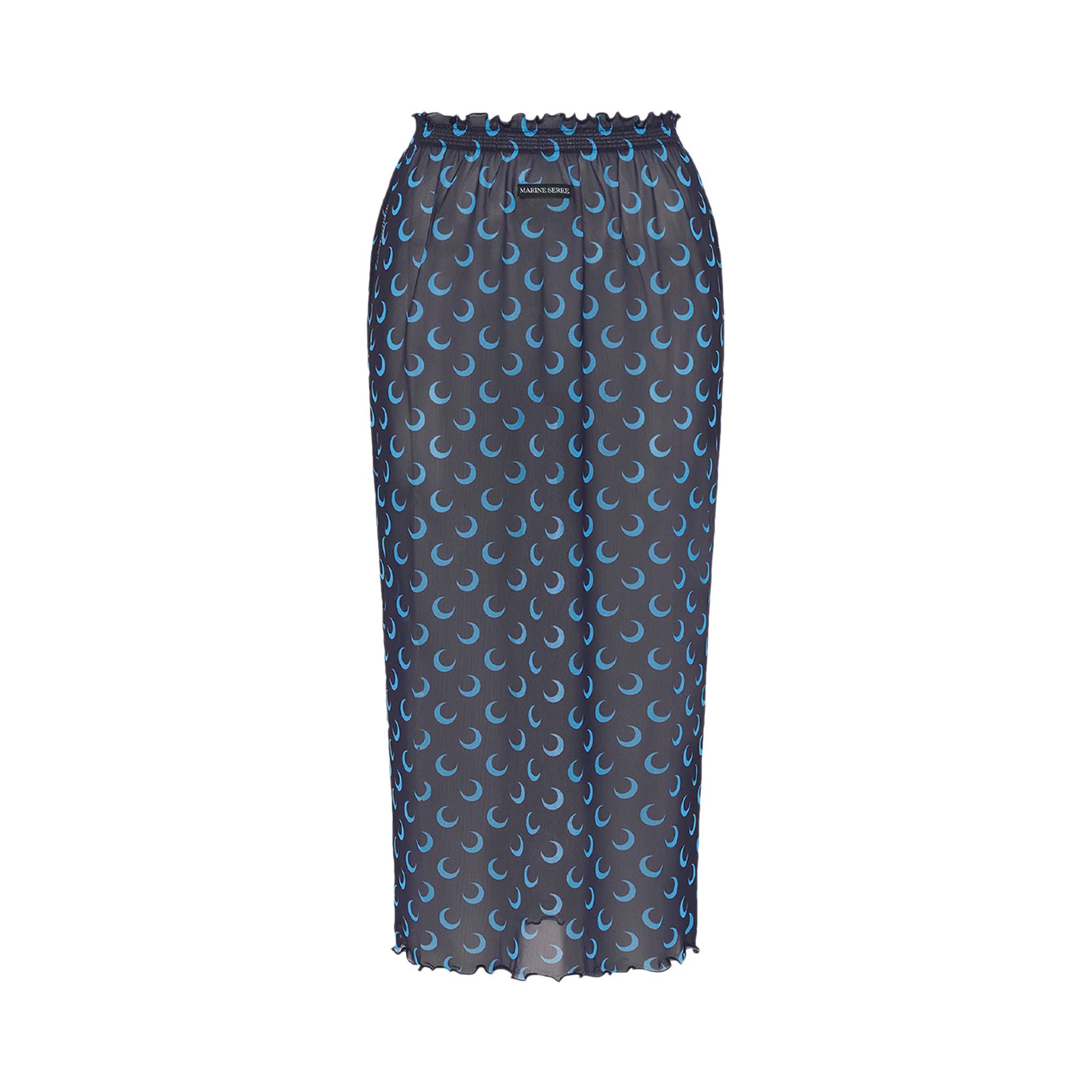 Buy Marine Serre Moon Printed Mesh Midi Skirt 'Navy