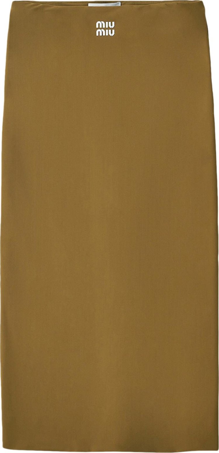 Miu Miu Jersey Stretch Skirt Oliva