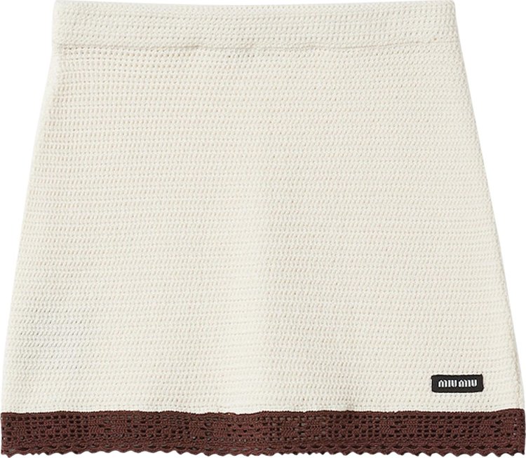 Miu Miu Crochet Mini Skirt AvorioCacao