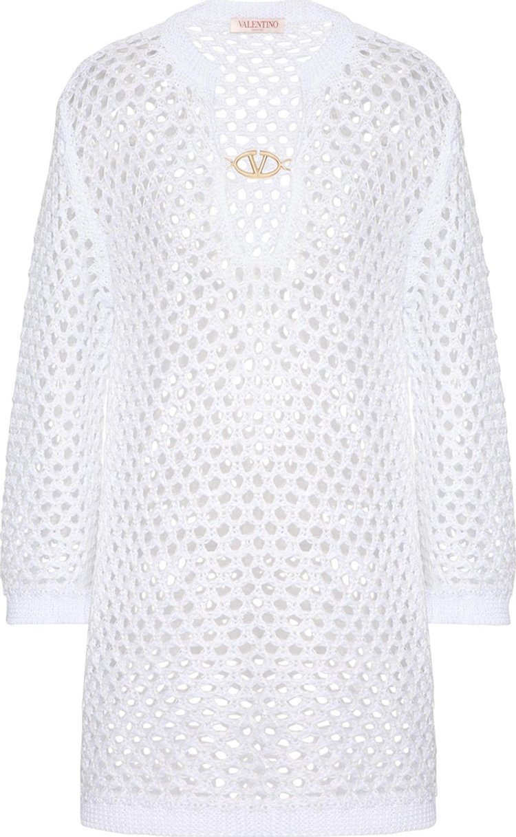 Valentino Crochet Dress Bianco