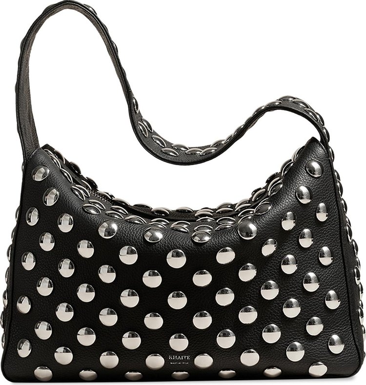 Khaite Elena Shoulder Bag With Silver Studs Black