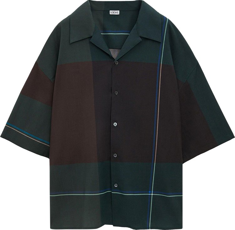 Loewe Short Sleeve Shirt GreenBlackBlue