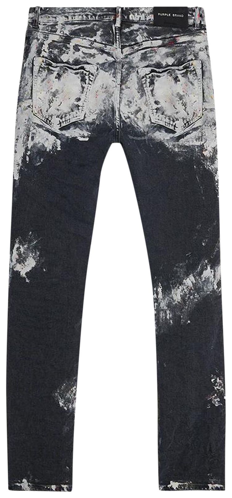PURPLE BRAND Low Rise Slim Leg Heavy Paint Over Jean Black