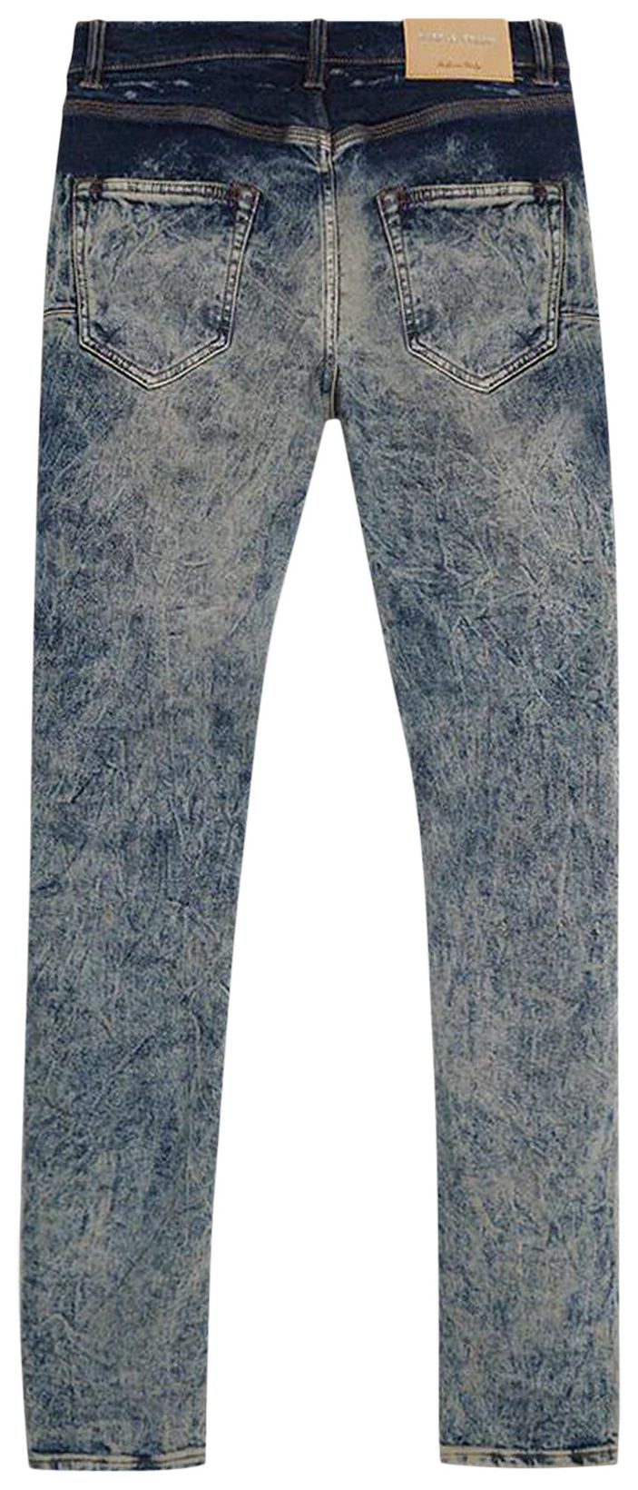 PURPLE BRAND Low Rise Slim Leg Heavy Bleach Repair Jean Indigo