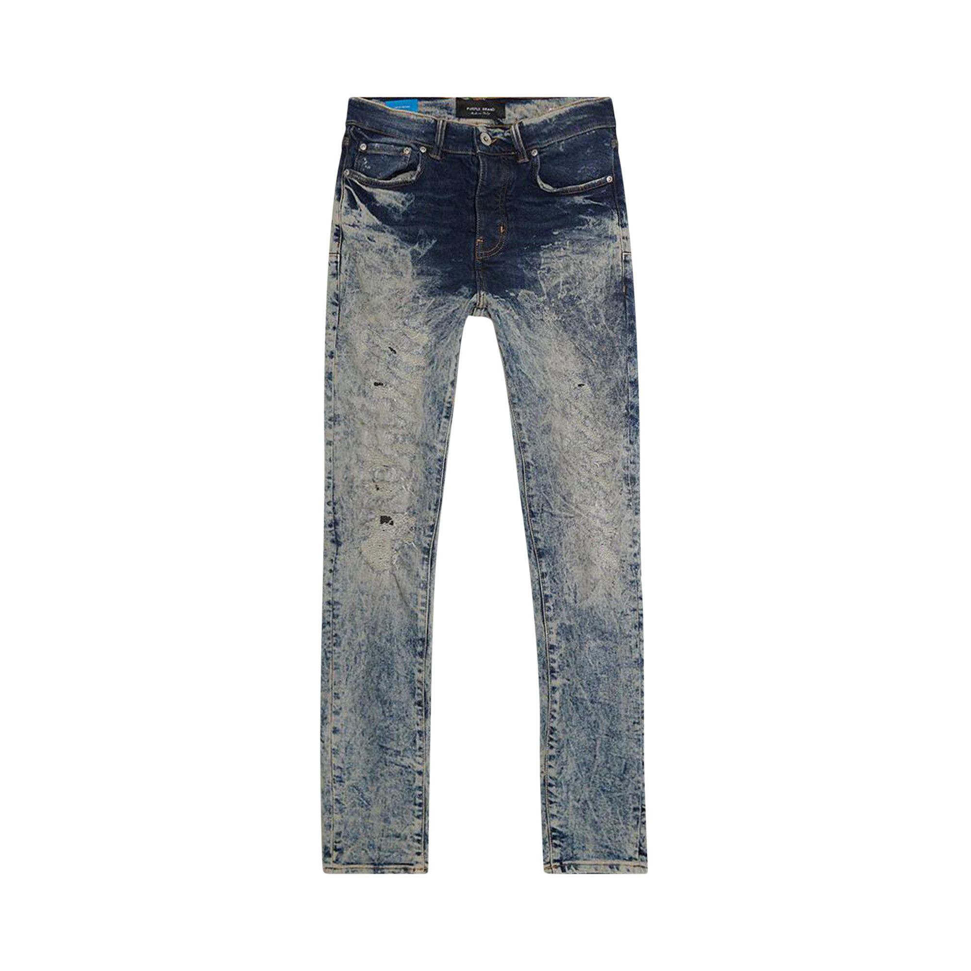 Buy PURPLE BRAND Low Rise Slim Leg Heavy Bleach Repair Jean