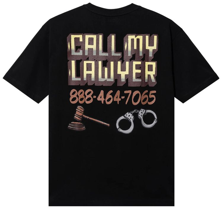 Market Call My Lawyer Sign T Shirt Black