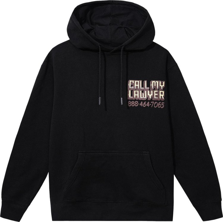 Market Call My Lawyer Sign Hoodie Black