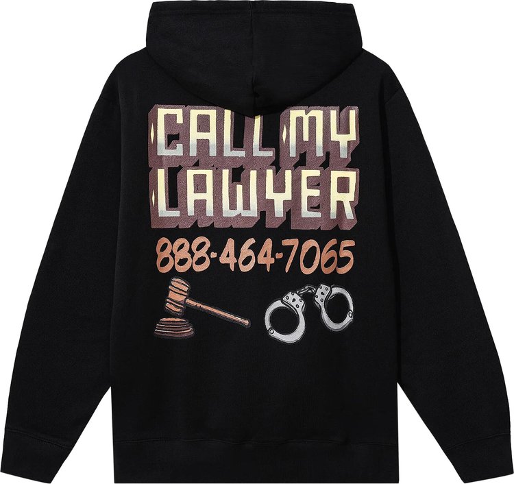 Market Call My Lawyer Sign Hoodie Black