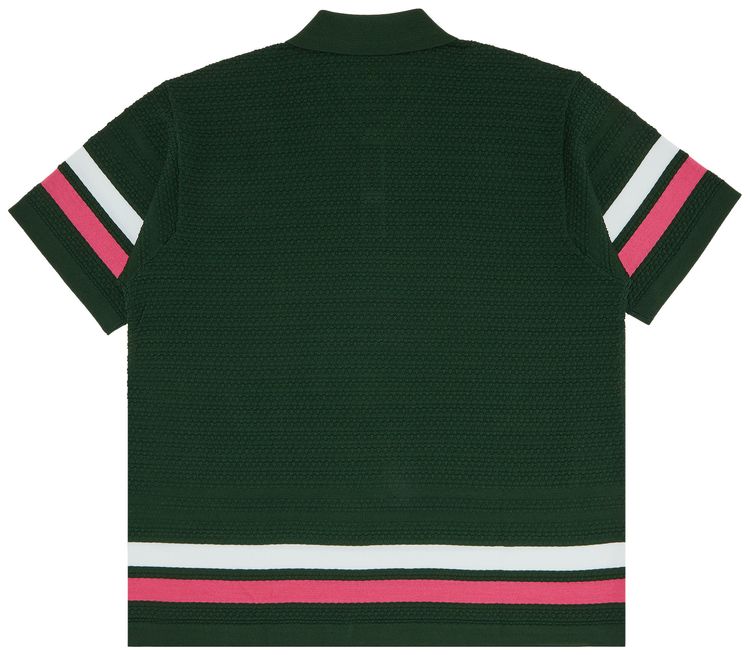 GOLF WANG Caddy Striped Polo GreenBlackRed