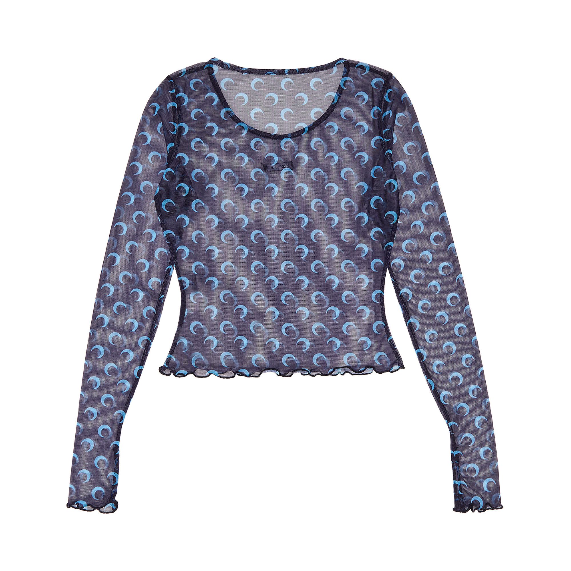 Buy Marine Serre Moon Printed Mesh Second Skin Cropped Top