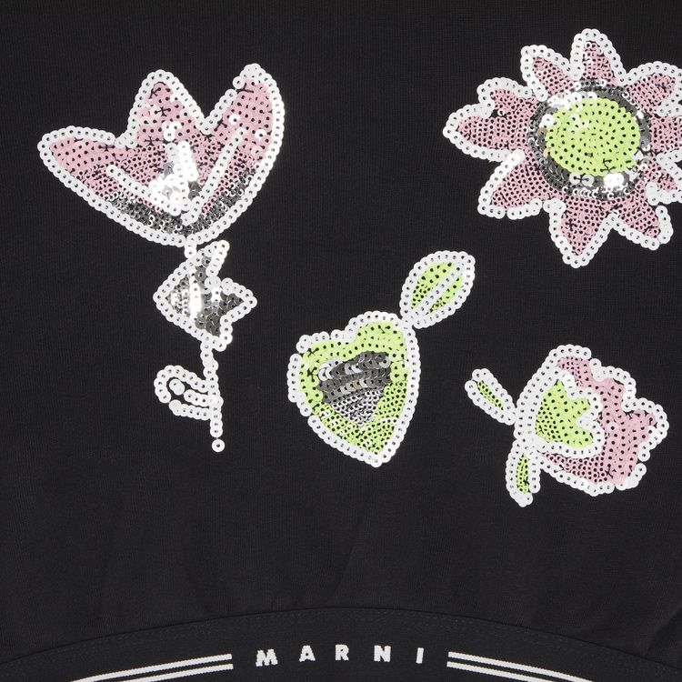 Marni Kids Unbrushed Fleece Hoodie Black