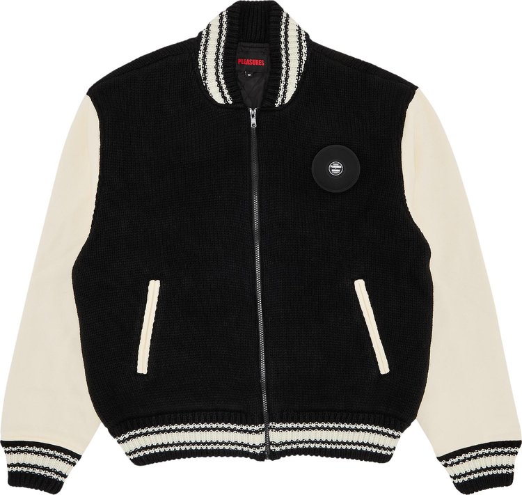 Pleasures Smoke Knitted Varsity Jacket Black