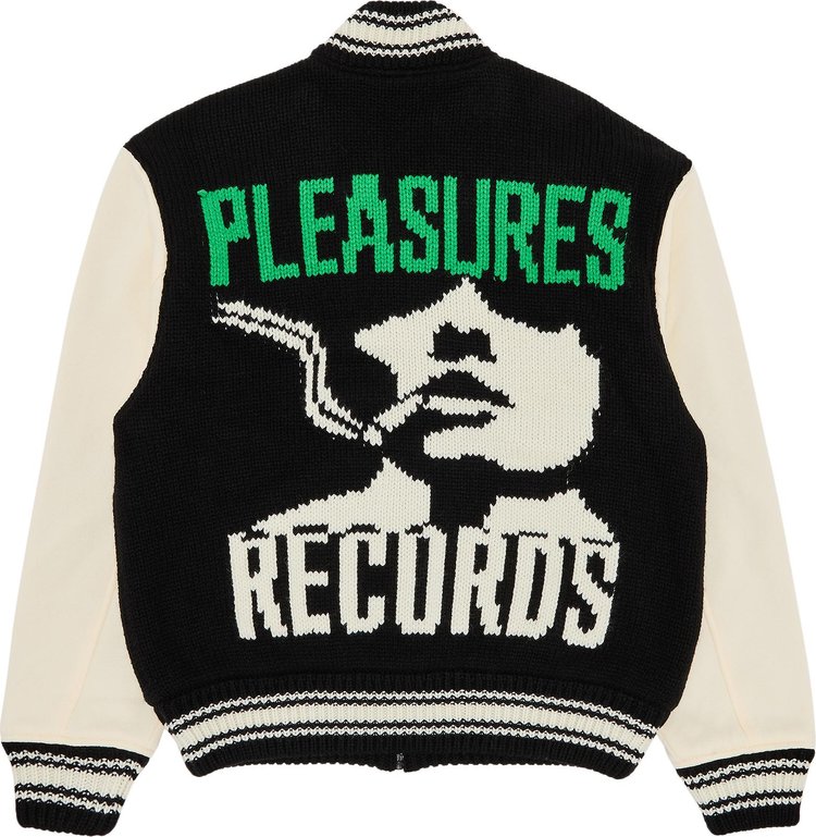 Pleasures Smoke Knitted Varsity Jacket Black