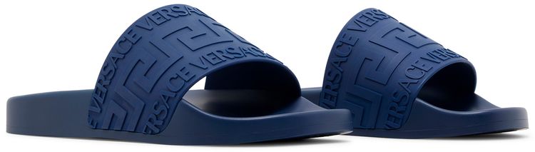 Versace Pool Slide La Greca   Navy Blue