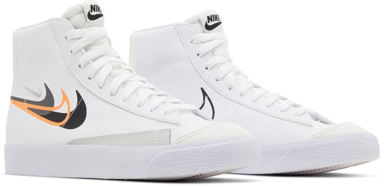 Nike Blazer Mid Next Nature GS Multi Swoosh   White Bright Mandarin