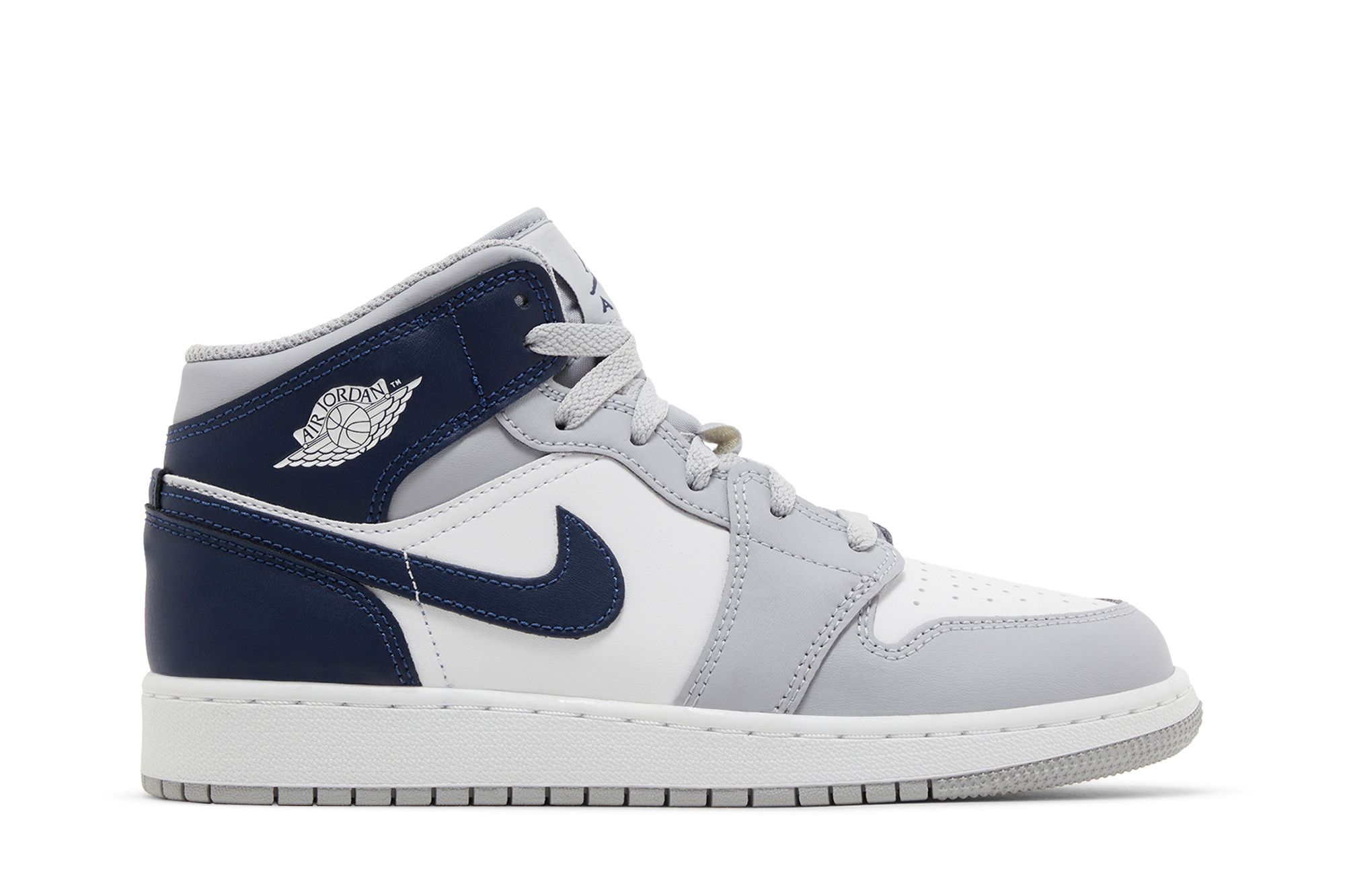 Buy Air Jordan 1 Mid GS 'Wolf Grey Midnight Navy' - DQ8423 104 | GOAT