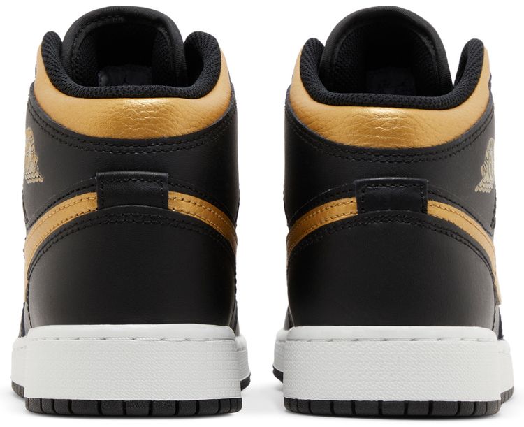 Air Jordan 1 Mid GS Black Metallic Gold