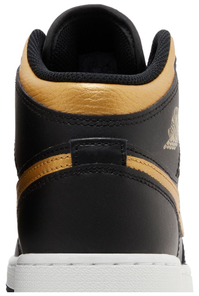 Air Jordan 1 Mid GS Black Metallic Gold