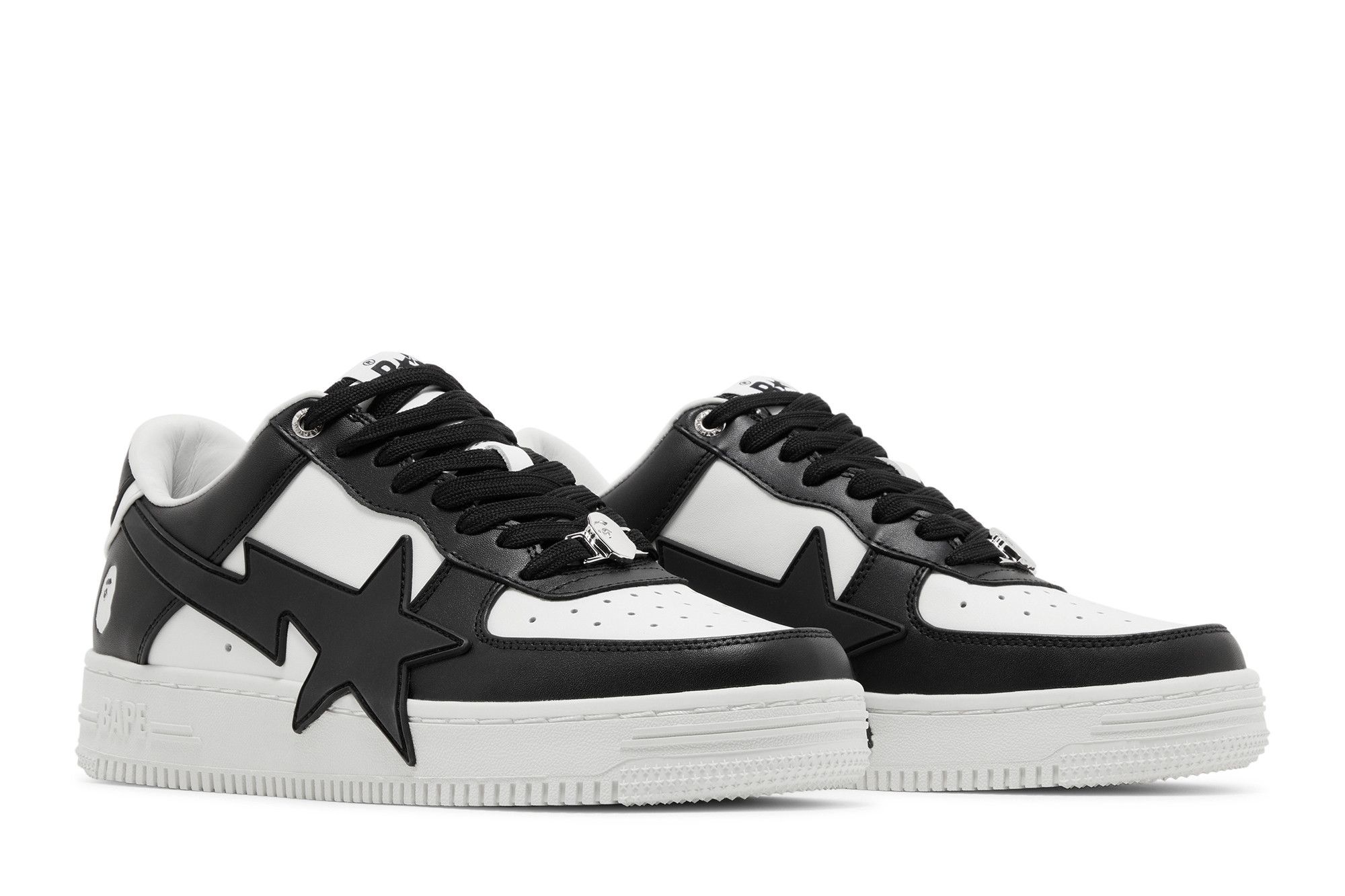 Bapesta white black best sale