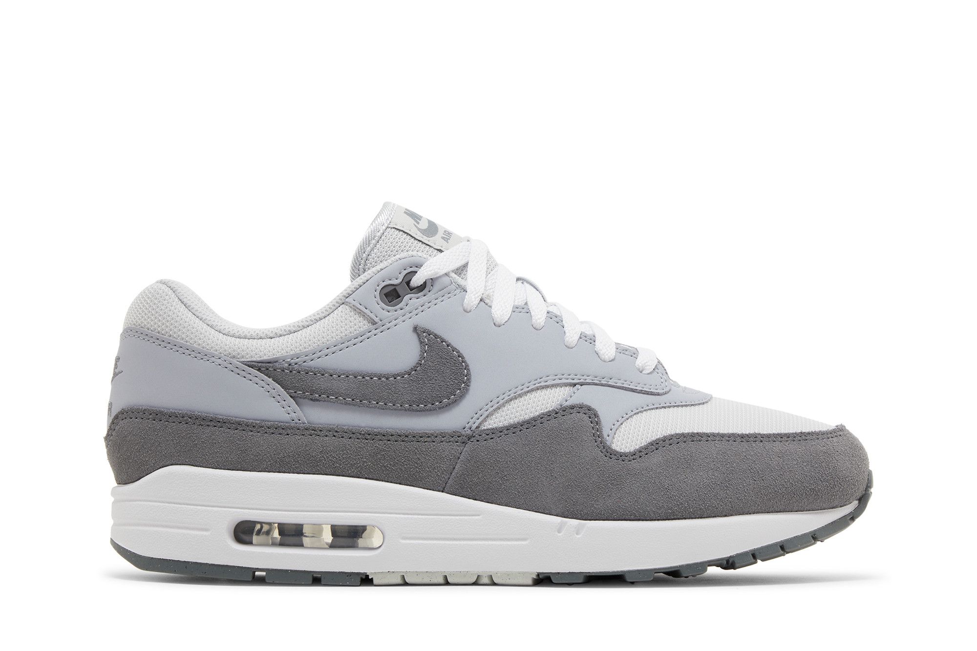 牙狼1 WMNS NIKE AIR MAX 1 CUT OUT PRM WOLF GREY-WHITE Metallic