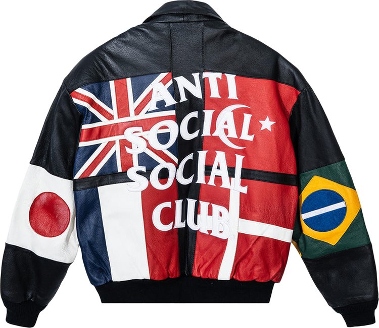 Anti Social Social Club Vintage Olympic Leather Jacket Black