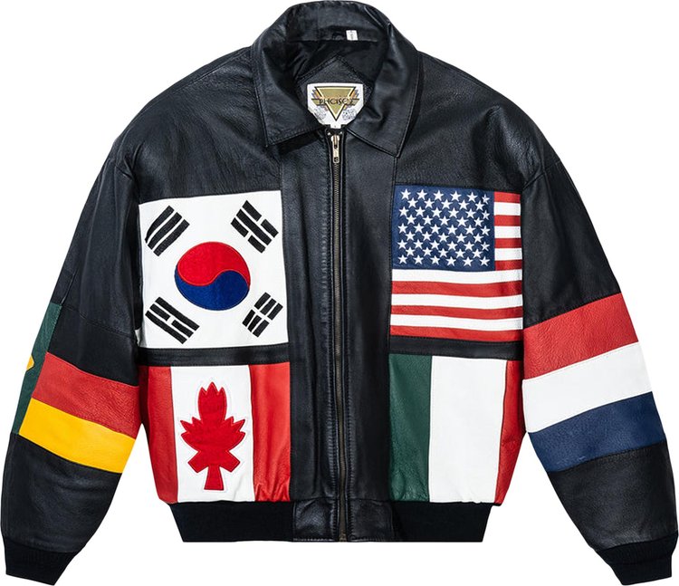 Anti Social Social Club Vintage Olympic Leather Jacket Black