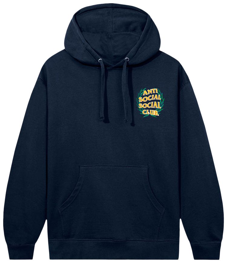 Anti Social Social Club Laurel Logo Flip Hoodie Navy