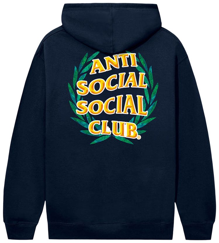 Anti Social Social Club Laurel Logo Flip Hoodie Navy