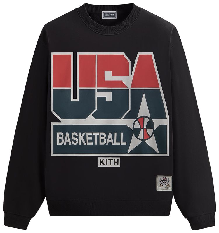 Kith For USA Basketball Legend Vintage Nelson Crewneck Black